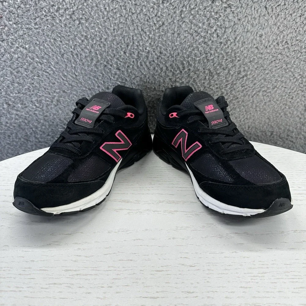 New Balance 990v4 Boys Size 6.5 Black Pink Running Sneakers KJ990RBG
